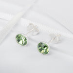 Sterling Silver Birthstone August Peridot Swarovski Crystal Stud Earrings for Women & Girls. Gift Boxed Present