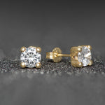 9ct Gold Square Stud Earring with Cubic Zirconia - Hypoallergenic 9ct Gold Jewellery for Ladies - 5mm * 5mm