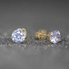 9ct Gold June Birthstone Stud Earrings for Women Girls. Light Purple. Hypoallergenic Jewellery For Women