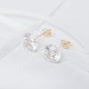 9ct Gold Round Cubic Zirconia Stud Earrings - Hypoallergenic 9ct Gold for Ladies 10mm * 10mm