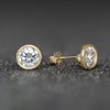 9ct Gold Circular Stud Earring with Cubic Zirconia - Hypoallergenic 9ct Gold Jewellery for Ladies - 7mm * 7mm