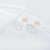 9ct Gold Square Cubic Zirconia Stud Earrings - Hypoallergenic 9ct Gold for Ladies 8mm * 7mm