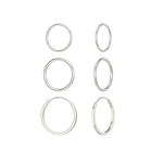 Set of Three 925 Sterling Silver Hoops.  10mm,12mm and 16mm.  Hypoallergenic Ladies Jewellery by Aeon