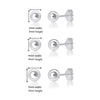 Set of 3 Pairs of 925 Sterling Silver  Round Ball Studs 3mm, 4mm, 5mm