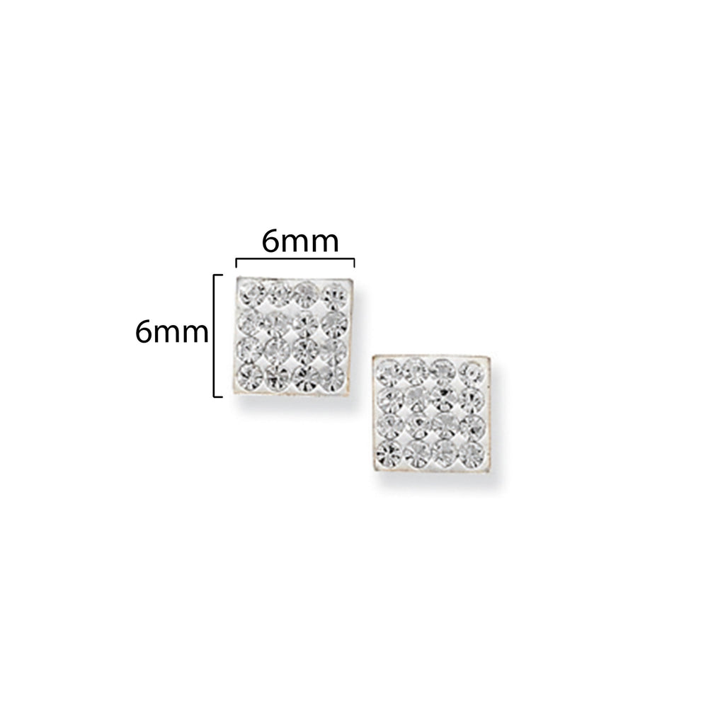 9ct Gold Rectangular Stud Earrings - Hypoallergenic 9ct Gold Jewellery for Ladies - 6mm * 4mm