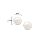 9ct Gold Synthetic Pearl Stud Earrings - Hypoallergenic 9ct Gold Jewellery for Ladies - 8mm * 8mm