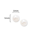 9ct Gold Fresh Water Pearl Stud Earrings - Hypoallergenic 9ct Gold Jewellery for Ladies - 5mm * 5mm