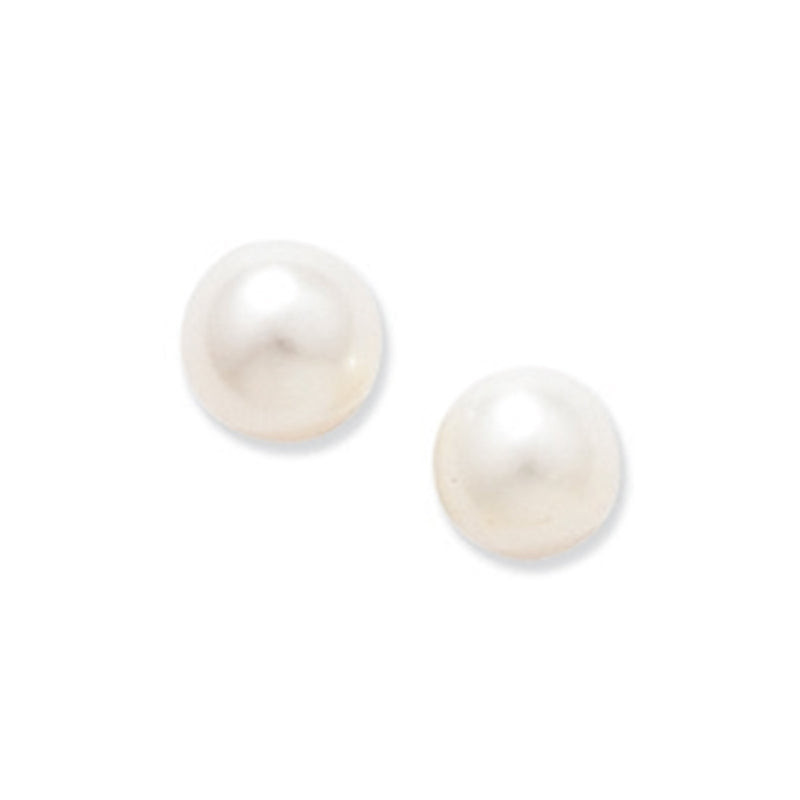 9ct Gold Freshwater Pearl Stud Earrings - Hypoallergenic 9ct Gold Jewellery for Ladies - 6mm * 6mm