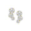 9ct Gold White Cubic Zirconia 3 Tier Drop Earrings - Hypoallergenic 9ct Gold Jewellery for Ladies  - 13mm * 5mm