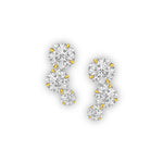 9ct Gold White Cubic Zirconia 3 Tier Drop Earrings - Hypoallergenic 9ct Gold Jewellery for Ladies  - 13mm * 5mm