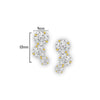 9ct Gold White Cubic Zirconia 3 Tier Drop Earrings - Hypoallergenic 9ct Gold Jewellery for Ladies  - 13mm * 5mm