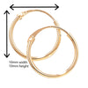 9ct Gold hoop Earrings.  10mm*10mm.  Hypoallergenic 9ct Gold Jewellery for women.