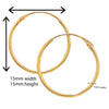 9ct Gold Hoop Earrings.  15mm*15mm.  Hypoallergenic 9ct Gold Jewellery for women.