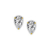 9ct Gold Pear Shaped Stud Earrings with Cubic Zirconia - Hypoallergenic 9ct Gold Jewellery for Ladies - 8mm * 6mm