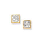 9ct Gold Square Stud Earrings  - Hypoallergenic 9ct Gold Jewellery for Ladies - 6mm * 6mm