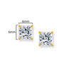 9ct Gold Square Stud Earrings - Hypoallergenic 9ct Gold Earrings for Women 6mm * 6mm