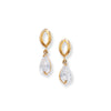 9ct Gold Drop Crystal Earrings with White Cubic Zirconia - Hypoallergenic 9ct Gold Jewellery for Ladies by Aeon - 15mm * 4mm