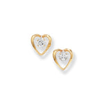 9ct Gold Claddagh Stud Earrings - Hypoallergenic Jewellery for Women- 12mm * 11mm