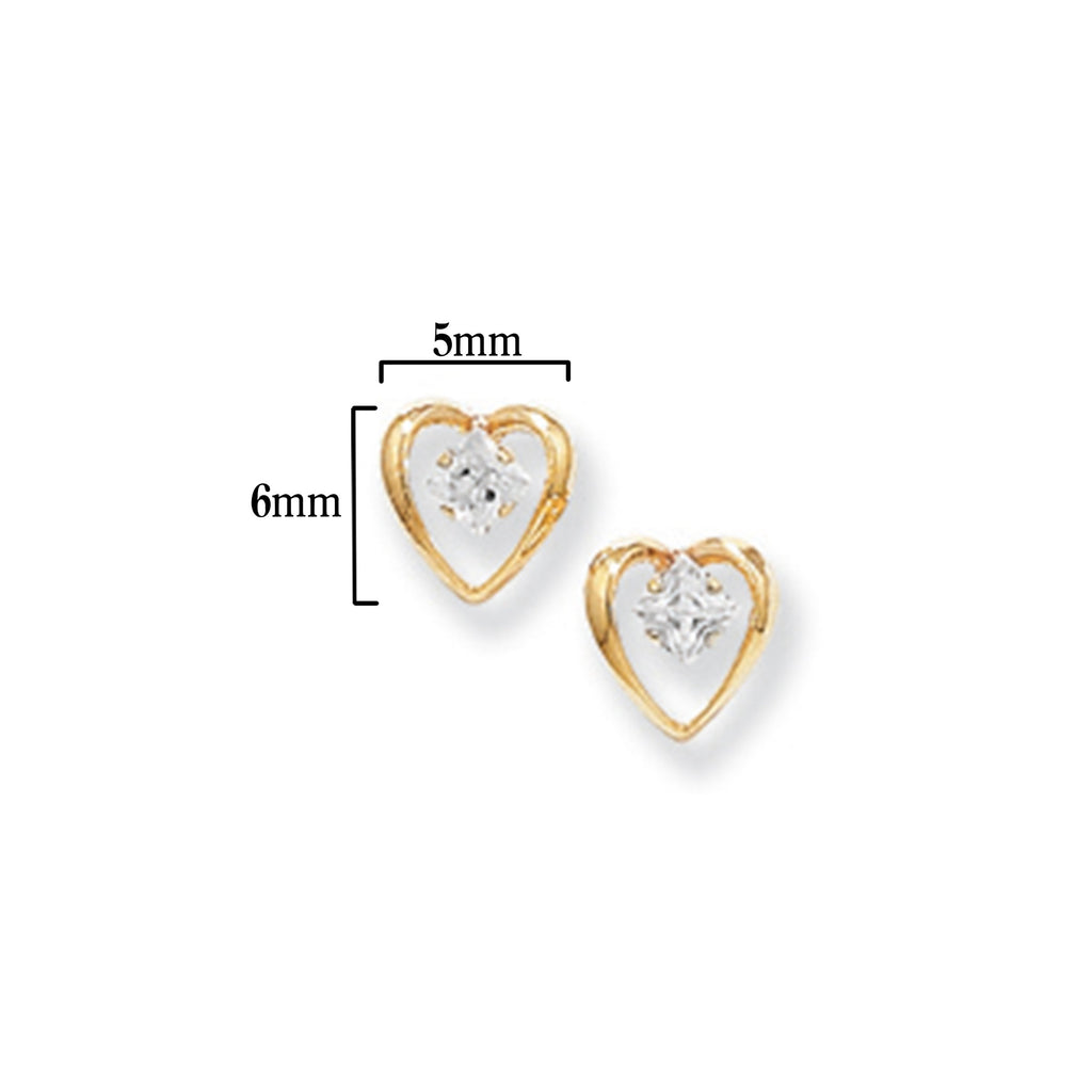 9ct Gold Claddagh Stud Earrings - Hypoallergenic Jewellery for Women- 12mm * 11mm