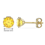 9ct Gold November Birthstone Stud Earrings for Women Girls. Yellow. Hypoallergenic Jewellery For Women