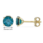 9ct Gold December Birthstone Stud Earrings for Women Girls. Turquoise. Hypoallergenic Jewellery For Women