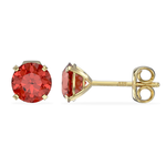 9ct Gold July Birthstone Stud Earrings for Women Girls. Ruby.Hypoallergenic Jewellery For Women