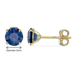 9ct Gold September Birthstone Stud Earrings for Women Girls. Sapphire. Hypoallergenic Jewellery For Women