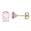 9ct Gold October Birthstone Stud Earrings for Women Girls.  Pink. Hypoallergenic Jewellery For Women