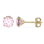 9ct Gold October Birthstone Stud Earrings for Women Girls.  Pink. Hypoallergenic Jewellery For Women