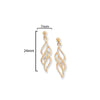 9ct Gold Drop Twirl Earrings with Cubic Zirconia - Hypoallergenic 9ct Gold Jewellery for Ladies by Aeon- 24mm * 7mm