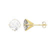 9ct Gold Round Cubic Zirconia Stud Earrings - Hypoallergenic 9ct Gold for Ladies 6mm * 7mm