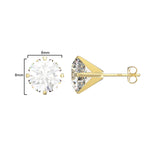 9ct Gold Round Cubic Zirconia Stud Earrings - Hypoallergenic 9ct Gold for Ladies 10mm * 10mm