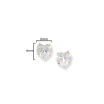 9ct Gold Heart Stud Earrings - Hypoallergenic 9ct Gold Jewellery for Women - 6mm * 6mm