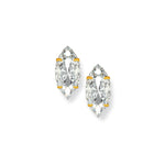 9ct Gold Marquise-Cut Stud Earrings - Hypoallergenic 9ct Gold Earrings for Women,13mm * 4mm