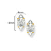 9ct Gold Marquise-Cut Stud Earrings - Hypoallergenic 9ct Gold Earrings for Women,13mm * 4mm