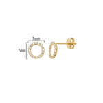 9ct Gold Halo Drop Earrings  - Hypoallergenic 9ct Gold Earrings for Women 7mm * 7mm