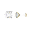 9ct Gold Square Cubic Zirconia Stud Earrings - Hypoallergenic 9ct Gold for Ladies 8mm * 7mm