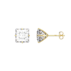 9ct Gold Square Cubic Zirconia Stud Earrings - Hypoallergenic 9ct Gold for Ladies 8mm * 7mm