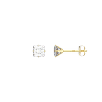 9ct Gold Square Stud Earrings - Hypoallergenic 9ct Gold Earrings for ladies  4mm * 4mm