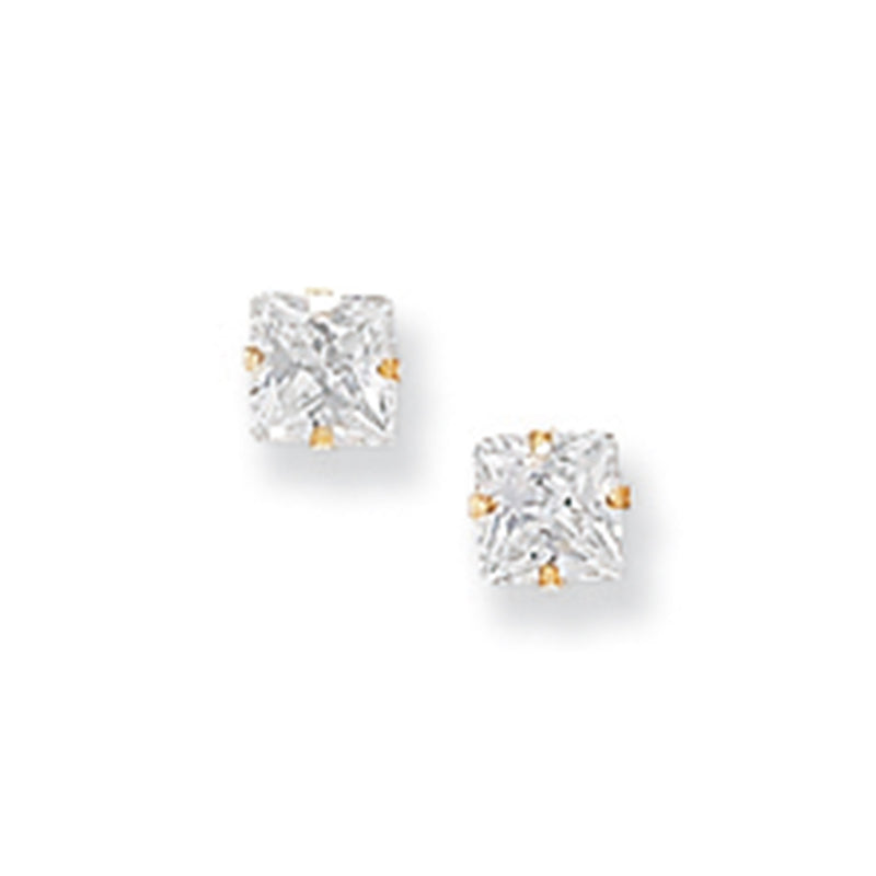 9ct Gold Square  Stud Earrings - Hypoallergenic 9ct Gold Jewellery for Ladies - 3mm * 3mm