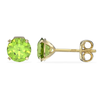 9ct Gold August Birthstone Stud Earrings for Women Girls. Olive Green. Hypoallergenic Jewellery For Women