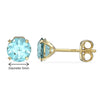 9ct Gold March Birthstone Stud Earrings for Women Girls. Aquamarine. Hypoallergenic Jewellery For Women 5mm *5mm