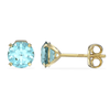 9ct Gold March Birthstone Stud Earrings for Women Girls. Aquamarine. Hypoallergenic Jewellery For Women 5mm *5mm