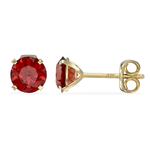 9ct Gold January Birthstone Stud Earrings for Women Girls.  Garnet. Hypoallergenic Jewellery For Women 5mm *5mm