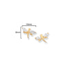 9ct Gold Delicate Dragonfly Earrings - Hypoallergenic 9ct Gold Jewellery for Ladies - 8mm * 10mm