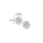 9ct Gold Round Cubic Zirconia Stud Earrings - Hypoallergenic 9ct Gold Jewellery for Ladies - 11mm * 11mm