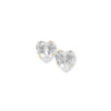 9ct Gold Cubic Zirconia Heart Stud Earrings - Hypoallergenic 9ct Gold Jewellery for Ladies - 9mm * 8mm