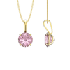 9ct Gold October Birthstone Necklace for Women Girls. Pink Opal. Ladies Jewellery