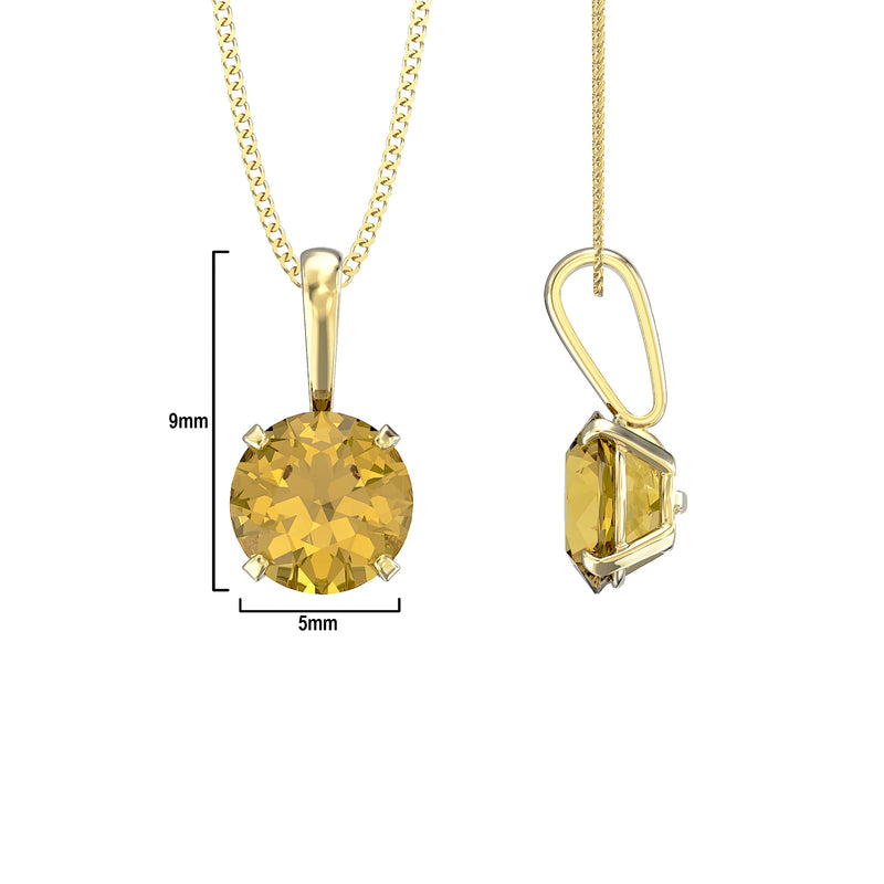 9ct Gold November Birthstone Necklace for Women . Yellow Topaz. Hypoallergenic Jewellery for women