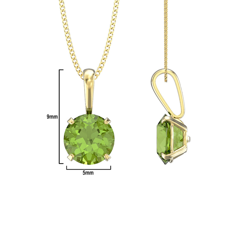 9ct Gold August Birthstone Necklace for Women. Olive Green Peridot. Jewellery by Aeon